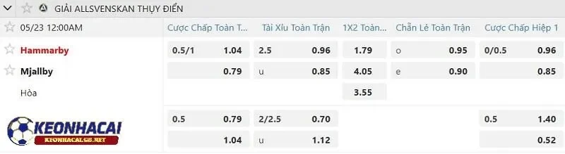 Tỷ lệ soi kèo nhà cái Hammarby vs Mjallby